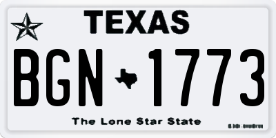 TX license plate BGN1773