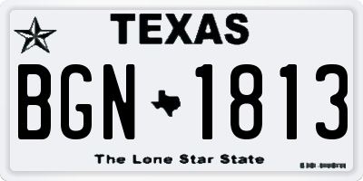 TX license plate BGN1813