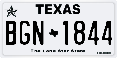 TX license plate BGN1844