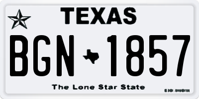 TX license plate BGN1857