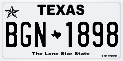TX license plate BGN1898