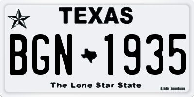 TX license plate BGN1935