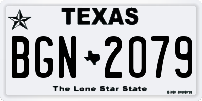 TX license plate BGN2079