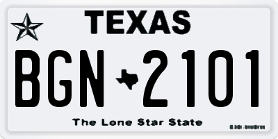 TX license plate BGN2101