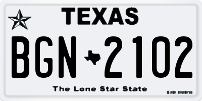 TX license plate BGN2102