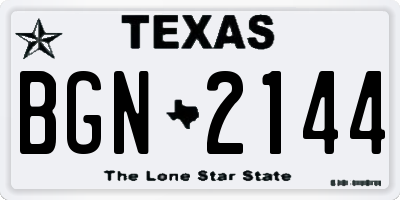 TX license plate BGN2144