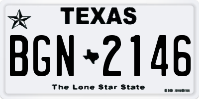 TX license plate BGN2146