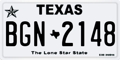 TX license plate BGN2148