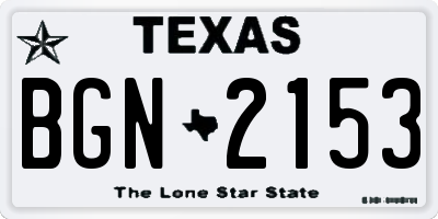 TX license plate BGN2153
