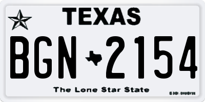 TX license plate BGN2154