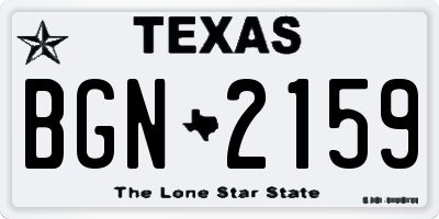 TX license plate BGN2159