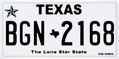 TX license plate BGN2168