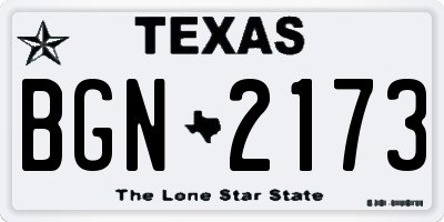 TX license plate BGN2173