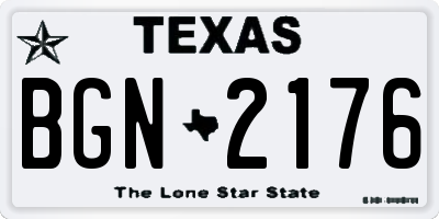 TX license plate BGN2176