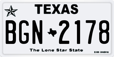 TX license plate BGN2178