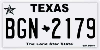TX license plate BGN2179
