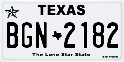 TX license plate BGN2182