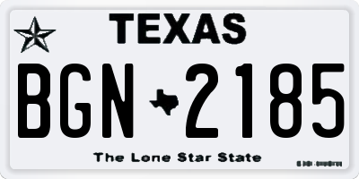 TX license plate BGN2185
