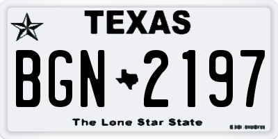 TX license plate BGN2197