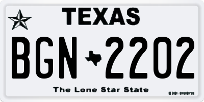 TX license plate BGN2202