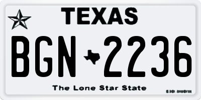 TX license plate BGN2236