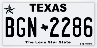 TX license plate BGN2286