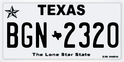 TX license plate BGN2320