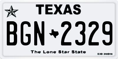 TX license plate BGN2329