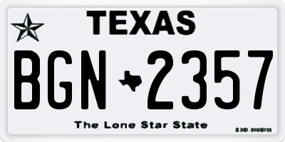 TX license plate BGN2357