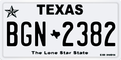 TX license plate BGN2382