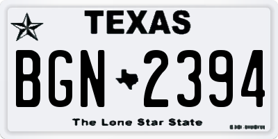 TX license plate BGN2394
