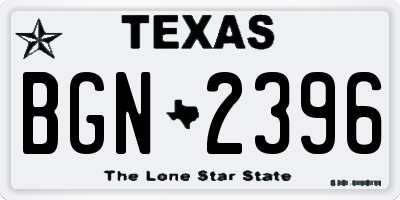 TX license plate BGN2396