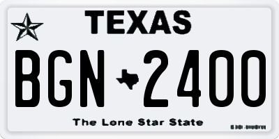 TX license plate BGN2400