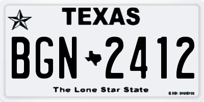 TX license plate BGN2412