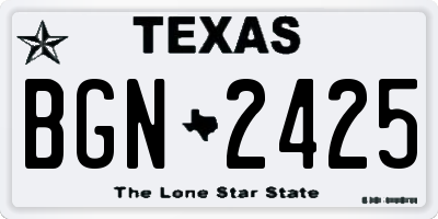 TX license plate BGN2425