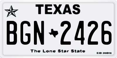 TX license plate BGN2426
