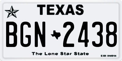 TX license plate BGN2438