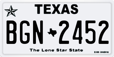 TX license plate BGN2452