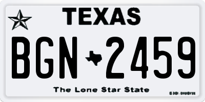 TX license plate BGN2459