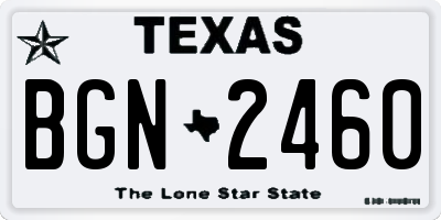 TX license plate BGN2460