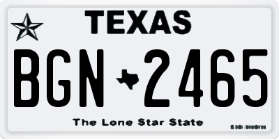 TX license plate BGN2465