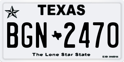 TX license plate BGN2470