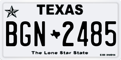 TX license plate BGN2485