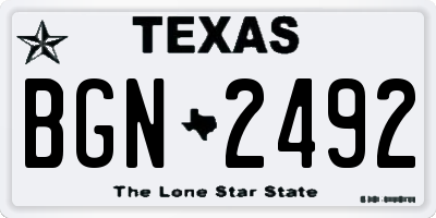 TX license plate BGN2492