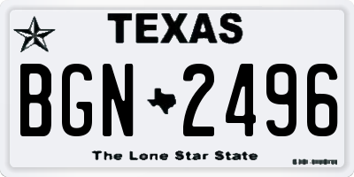 TX license plate BGN2496