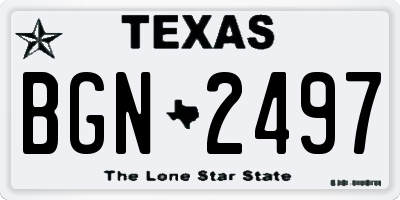 TX license plate BGN2497