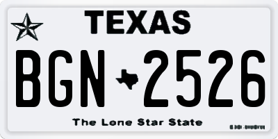 TX license plate BGN2526
