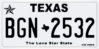 TX license plate BGN2532
