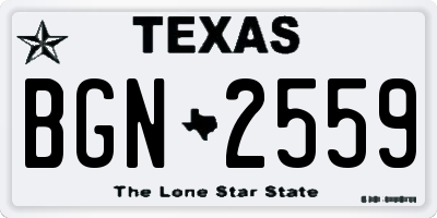 TX license plate BGN2559