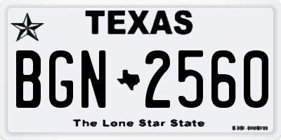 TX license plate BGN2560